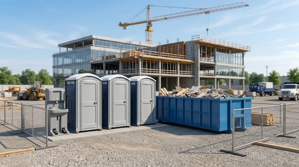 Portable restroom units ready for delivery in Montgomery, AL